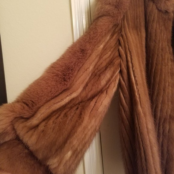 Mink Car Coat with Fox Trim - Picture 4 of 5